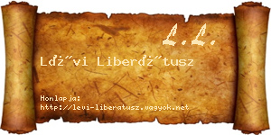 Lévi Liberátusz névjegykártya